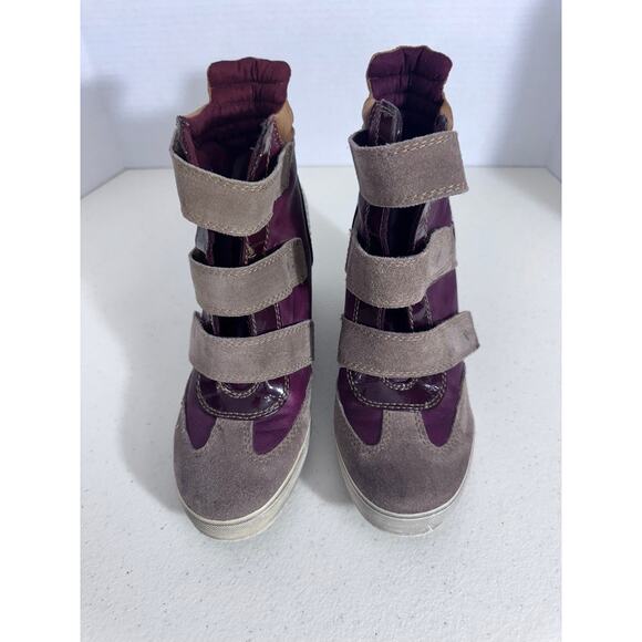 "TAMARIS" Trend Wedge Bootie Hook & Loop Straps Suede & Leather Vintage Y2K - Picture 5 of 10